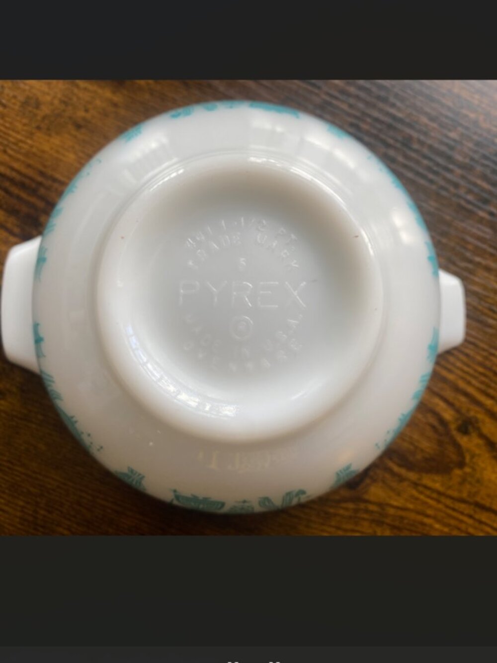 Vintage Pyrex Turquoise Amish Butterprint 1.5 Pint Cinderella Nesting Bowl - Picture 12 of 15